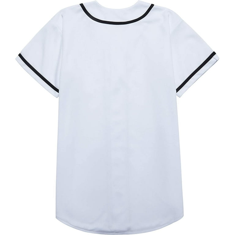 EALER BJ80 Series Mens Baseball Jersey Button Down Shirts Short Sleeve Hipster Hip Hop Sports Uniforms