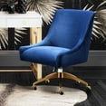 thumbnail image 3 of TOV Furniture Beatrix Black Velvet Office Swivel Chair with Gold Steel Base, 3 of 11