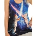thumbnail image 3 of Slighty Sheer Funny Light Saber Kitty Cat Women's Graphic Tank Top, 3 of 4