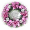 thumbnail image 2 of 10Pcs 11cm /4.3in Silver Poinsettia Artificial Flowers Glitter Christmas Tree Poinsettia Decorations for Xmas Wedding Party Wreath,Pink, 2 of 8