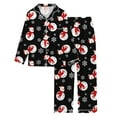thumbnail image 4 of HNMKIU Comfortable Sleepwear Set Womens Christmas Snowman Pattern Cozy Long Pajama Sleep Set, 4 of 4