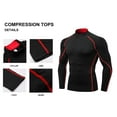 thumbnail image 4 of YUSHOW Mens 2 Pack Mock Turtleneck Compression Shirt Long Sleeve Dry Fit UV Protection Cool Shirts Athletic Running Shirt, 4 of 6