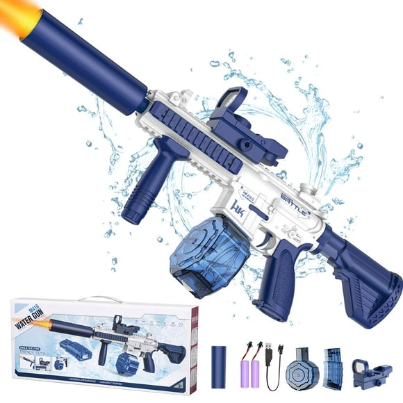 Pistola de agua eléctrica Hugeway con bozal Flash de 10 m de alcance con 2 tanques