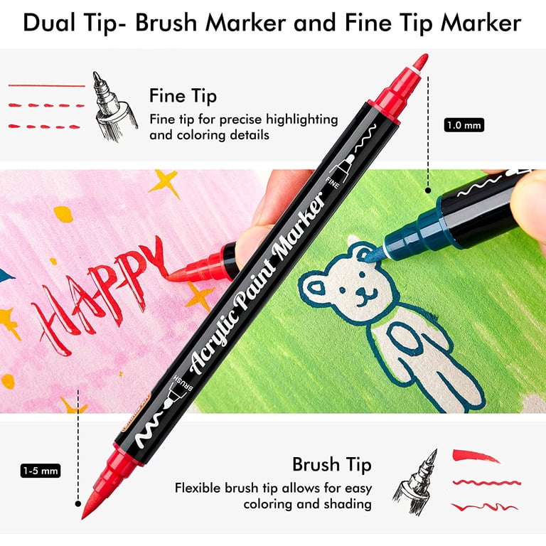 Shuttle Art 36 Colors Dual Tip Acrylic Paint Markers photo 7