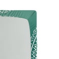 thumbnail image 2 of Teal Ombre Fitted Sheet, Mandala Pattern Boho Style Floral Dots and Stripes with Petals Print, Soft Decorative Fabric Bedding, Twin Size, Teal and White, by Ambesonne, 2 of 2