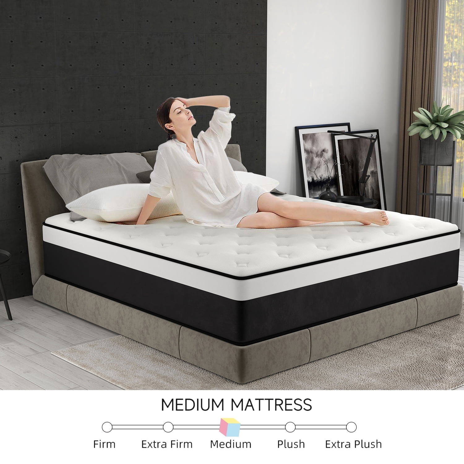 lemontalking 12 inch Hybrid Mattress in a Box, Innerspring and Gel Memory Foam,Twin