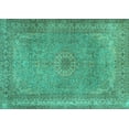 thumbnail image 1 of Ahgly Company Machine Washable Indoor Rectangle Persian Turquoise Blue Traditional Area Rugs, 2' x 4', 1 of 4