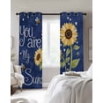 thumbnail image 4 of You Are My Sunshine Kitchen Curtains Yellow Sunflowers Cute Bees Heart Blue Cafe Short Curtains for Bathroom Blackout Window Curtain Small Window Treatment Drapes for Bedroom Living Room 52"x45"x2, 4 of 9