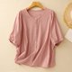 thumbnail image 2 of Camisas de otoño,Blusa informal de poliéster con mangas 3/4 y cuello redondo para mujer, ideal para uso diario y en casa, sopatenor, 2 of 9