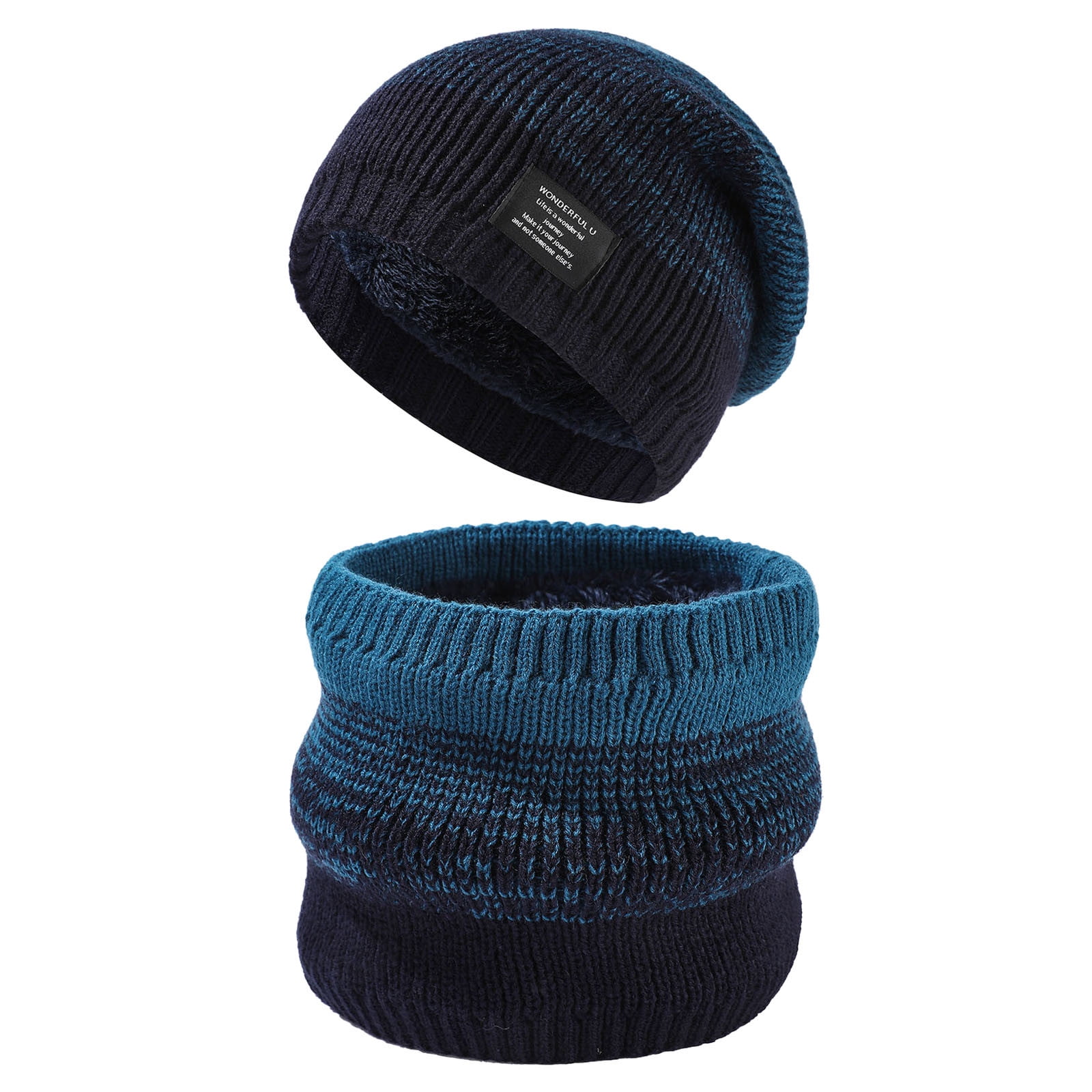 3-Pack Fleece Lined Knit Beanies Unisex Stretchy Winter Beanie Skull Cap FR Winter Knit Cap, Modacrylic Fleece Lined | Ergodyne main image 2