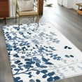 thumbnail image 2 of 4'x6' Area Rugs, Blue Leaves Indoor Outdoor Area Rug for Living Room Bedroom, Summer Botanical Washable Bathroom Rugs Kitchen Floor Carpet Mats Home Decor Aesthetic, 2 of 8