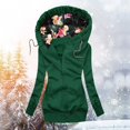 thumbnail image 5 of Cathalem Hoodies pour Femmes Pull Col Rond Manches Longues Haut Tenues Tendance Chandails en Molleton à Sequins, Vert S, 5 of 5