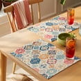 thumbnail image 4 of Boho Morocco Placemats Set of 6 Retro Farmhouse Ethnic Neutral Aesthetic Place Mats Indoor Wipeable Table Mats Washable Cloth Dining Table Placemats for Kitchen Holiday Party Home Decor 13x19 Inch, 4 of 9