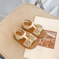 thumbnail image 2 of Girls Sandals Open Toe Ankle Strap Dress Shoes Girls Sandals Open Toe Mesh Design Casual Sandals Bowknots Flat Sandals Summer Dress Shoes Princess Shoes(Color:Beige,Size:11.5), 2 of 9