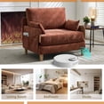 thumbnail image 5 of FFH Foldable Recliner Chair Accent Chair for Adult,3-In-3 Convertible Sleeper Sofa Chair Bed with Detachable Side Pockets,Mid-Century Modern Decor,Suitable For Small Spaces with Three Pillows, 5 of 13