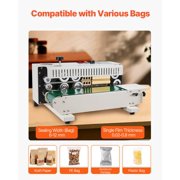 VEVOR Continuous Bag Band Sealing Machine, 0.24-0.47 in/6-12 mm Seal Width, Horizontal Band Sealer Machine with Digital Temperature Control, Bag Sealer for 0.02-0.8 mm Plastic Bags with Count Functio