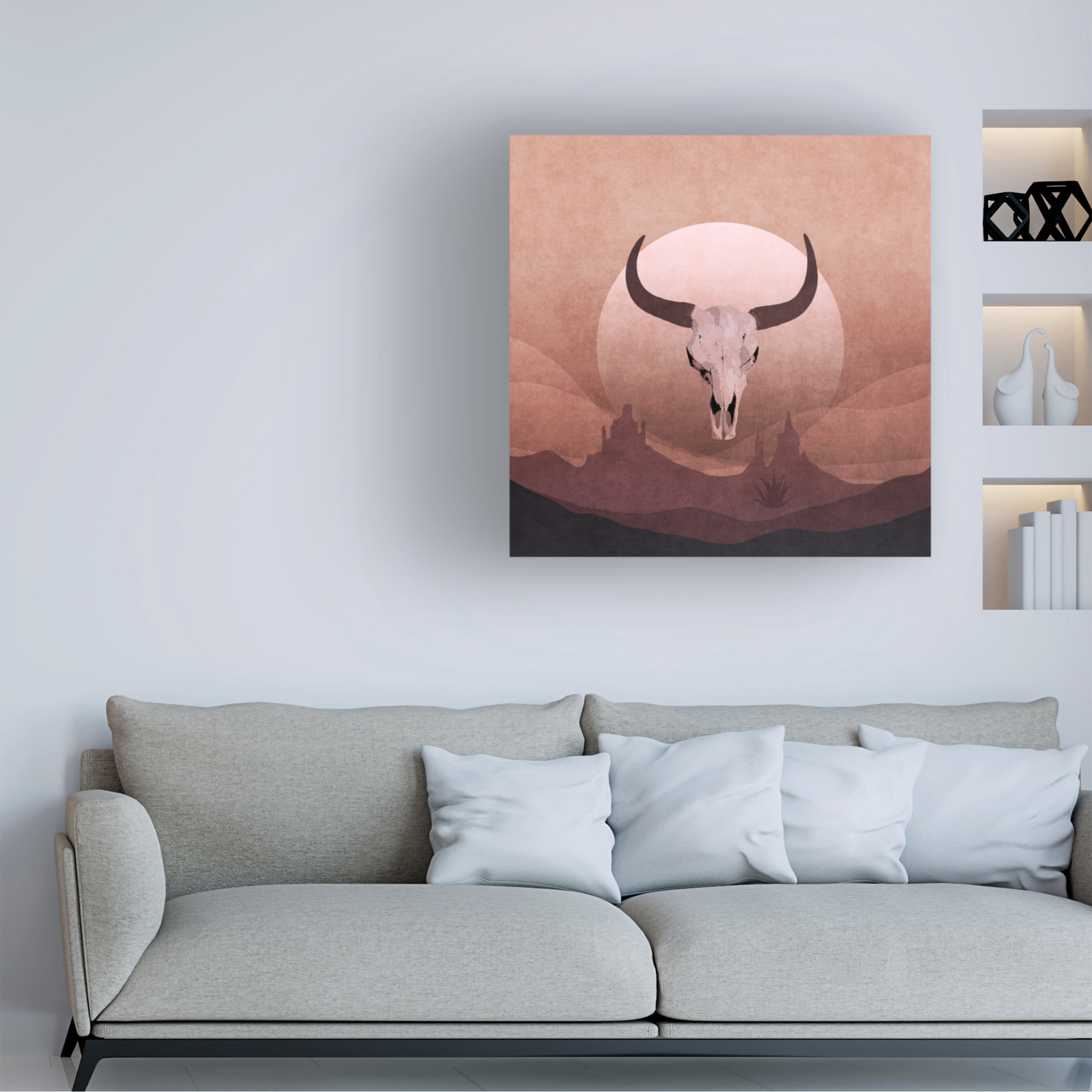 Trademark Fine Art Emel Tunaboylu  Cowboy Skull Canvas Wall Art