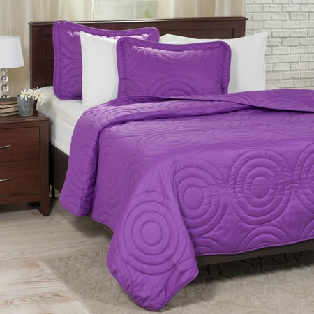 Somerset Home 3pc Solid Embossed Quilt Bedding Set