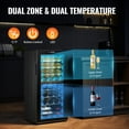 thumbnail image 3 of Enfriador de vino VEVOR para 32 botellas, refrigerador para vinos de doble zona y doble temperatura, refrigerador independiente con control digital, puerta de vidrio templado con protección UV, 3 of 9