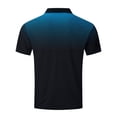 thumbnail image 5 of Penkiiy T-Shirts à Pois Dégradés pour Hommes Col Rabattu Bouton Sport Manches Courtes Col Rabattu Mode Décontractée 3TG Marine, 5 of 5