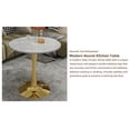 thumbnail image 4 of LiviNest Round Marble Coffee Table for Small Spaces: 1-Table 5+ Uses - Scratch & Stain-Proof Surface - Mid-Century Modern Gold Pedestal Base for Apartments & Studios, 4 of 6