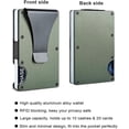 thumbnail image 5 of Cartera de metal minimalista con clip para billetes - Tarjetero de aluminio delgado con bloqueo Rfid frontal, 5 of 5