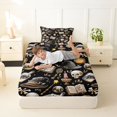 thumbnail image 3 of Manfei Cartoon Halloween Twin Fitted Sheet,Cute Fall Pumpkin Pattern Bedding,2-Piece,1 Fitted Sheet and 1 Pillowcase, 3 of 6