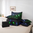 thumbnail image 6 of Homewish Gamer Gaming 7pcs Bedding Comforter Set,Modern Geometric Queen Bedding Sets,Green Blue Ombre Queen Sheet Sets For Boys Teens,Microfiber Bedroom Decor Reversible, 6 of 8