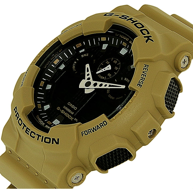 Men's G-Shock GA100L-8A Tan Silicone Japanese Quartz Sport Watch Men's G-Shock GA100L-8A Tan Silicone Japanese Quartz Sport Watch
