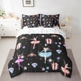 thumbnail image 2 of Homewish Colorful Ballet Princess 7-Piece Bedding Comforter Set,Chic Crown Diamond King Bedding Sets,Rainbow Cartoon Flower Bed Sheets For Girls Kids,Super Cozy Room Decor Reversible, 2 of 8