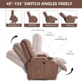 thumbnail image 6 of LuxyHoom Manual Lift Recliner Chair for Elderly with Massage and Heat, Heavy Duty 350 lbs Large Oversized Recliner with Infinite Positions, USB Ports & Cup Holders(Breathable Leather, Brown), 6 of 10