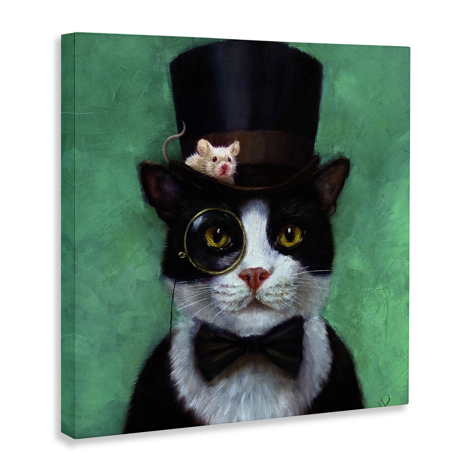 Stupell Industries Good Sir Top Hat Cat Animals & Insects Painting Gallery Wrapped Canvas Art Print Wall Art, 36 x 36