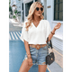 thumbnail image 5 of Blusas de Mujer de con Aberturas, Corta, Cuello en V, Estilo Informal de Negocios, Camisa de Verano S, 5 of 10