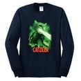 thumbnail image 2 of Catzilla Parody Taking Over City | Mens Cat Lover Long Sleeve T-Shirt, Navy, 3XL, 2 of 3