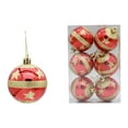 thumbnail image 2 of Red and Gold Christmas Balls Ornaments 60mm/2.36" Set of 6, Shatterproof Christmas Tree Hanging Baubles with Glitter Star Pattern, Holiday Party Wedding Home Decoration Accessories, 2 of 7