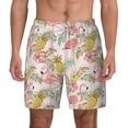 thumbnail image 2 of Goofa Tropical Pink Flamingo Pineapple Printed Men's Swim Trunks Board Shorts Quick Dry Mens Swimming Trunks with Compression Liner,Breathable Fit Hawaii Beach Shorts-3X-Large, 2 of 9