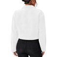 thumbnail image 5 of Women's Long Sleeve Button Down Jacket Solid Color Turndown Collar Casual Corduroy Outwear with Pockets S, 5 of 9