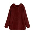 thumbnail image 5 of Horkkom Fleece Hoodie Women Pullover Fuzzy Soft Long Hoodies Casual Loose Sweatshirts with Pocket Drawstring XXL, 5 of 7