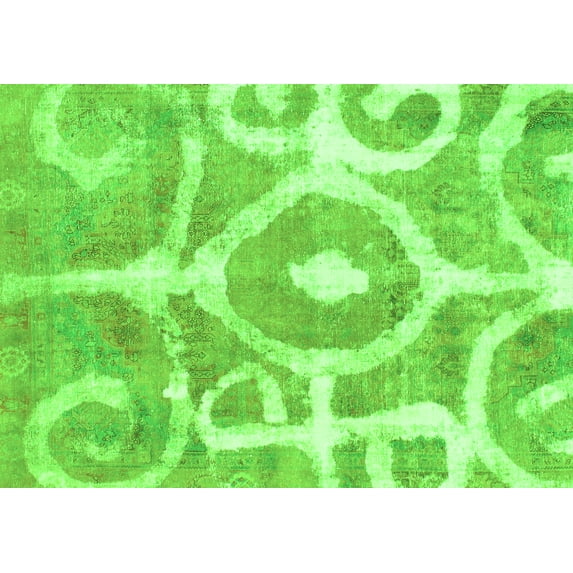 Ahgly Company Indoor Rectangle Abstract Green Modern Area Rugs, 5' x 7'
