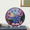 thumbnail image 4 of Yayeee Wall Clock Battery Operated 11.9" Silent Quartz Non-Ticking for Living Room Decor, Purple Window Scene, 4 of 8