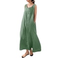 thumbnail image 3 of Enwejyy Womens Cotton Linen Sundress Solid Sleeveless Pockets Loose Summer Casual Tank Dresses Plus Size S-5XL, 3 of 5