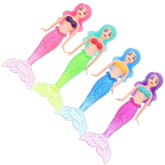 4 Pcs Mermaid Swimming Pool Infant Bathtub Diving Toys for Kids Little Mermaid Pool Toys Diving Mermaid Toy Child