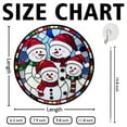 thumbnail image 2 of Snowmen Families Stained Glass Suncatcher, Snowmen Families Glass Suncatchers for Windows For Merry Christmas, 2 of 7
