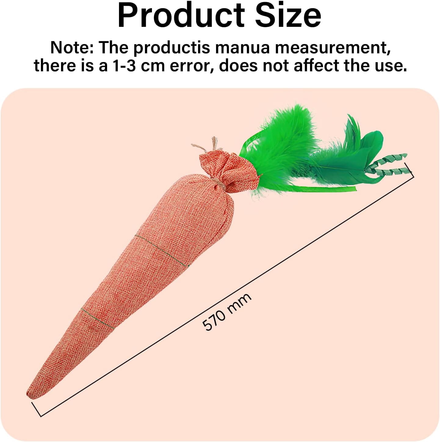 Mooipur Fun Carrot Catnip Toys for Indoor Cats to Keep Them Busy, Soft Linen, Interactive Cat Feather Toys for Kitten Kicking, Teething, Exercise, Catmint Toys for Cats All Breeds (3 PCS)