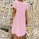 thumbnail image 4 of Vestido holgado de algodón con cuello en V para mujer: manga corta, color liso, vestido informal de verano, lavable a máquina, tallas S-XXXXXL, 4 of 8