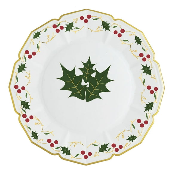 Christmas White Paper Dinner Plate