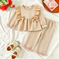 thumbnail image 2 of KPOPLK Toddler Girls 2Pcs Outfits Cute Baby Girl Plaid Print Long Sleeve Pant Set Flower Ruffle Top,Size 6-12 Months, 2 of 6