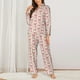 thumbnail image 2 of Balery pink hand drawn bows Conjunto de Pijama con Estampado para Mujer, Conjunto de Dos Piezas con Manga Larga, Ropa de Dormir Suave con Bolsillos, Pijamas Cómodos-Small, 2 of 7