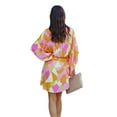 thumbnail image 3 of Liacowi Women Casual Plus Size Boho Dress Middle Sleeve V-Neck Floral Print Button Chest Elastic Waist One Piece Skirt, 3 of 7