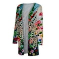 thumbnail image 4 of Taqqpue Cardigans for Women 2023 Women's Long Sleeve Open Front Lightweight Cardigan Loose Summer Beach Cover Up Casual Floral Blouses Outwear Womens Cardigan Tops with Pockets, 4 of 5